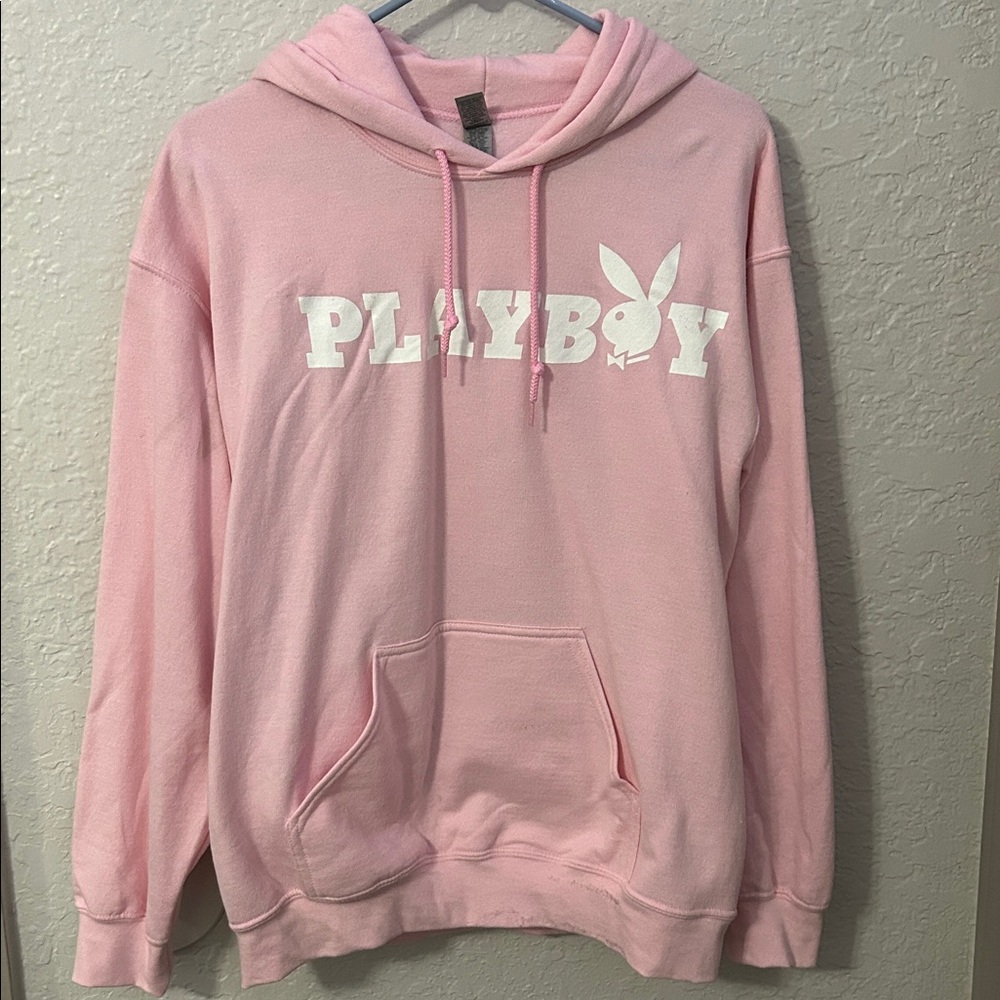 PLAYBOY Light Pink Hoodie with Logo